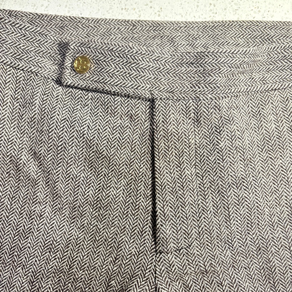 Tory Burch Wool Blend Wide Leg Herringbone Pattern Pants Size 8 - Picture 3 of 9